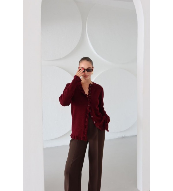 215034 Burgundy CARDIGAN KNITWEAR