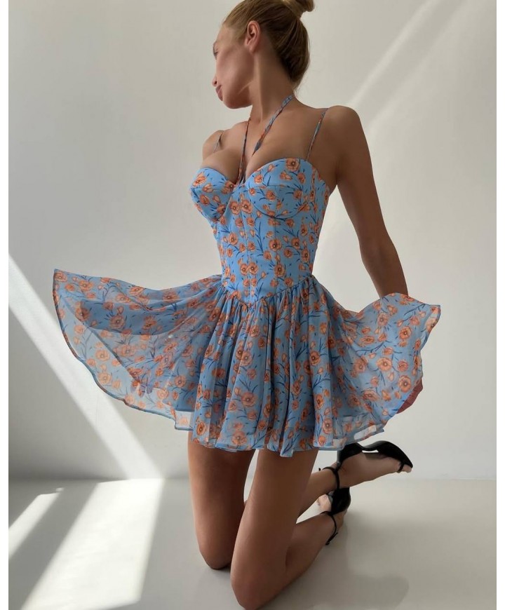215224 DESENLİ ELBİSE LYCRA