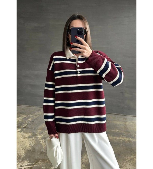 215282 BORDO SWEAT TRİKO