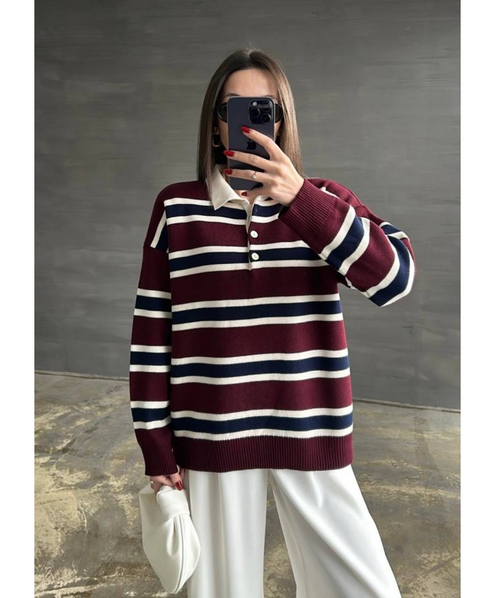 215282 BORDO SWEAT TRİKO