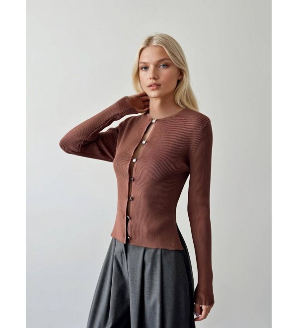 215321 COFFEE CARDIGAN KNITWEAR