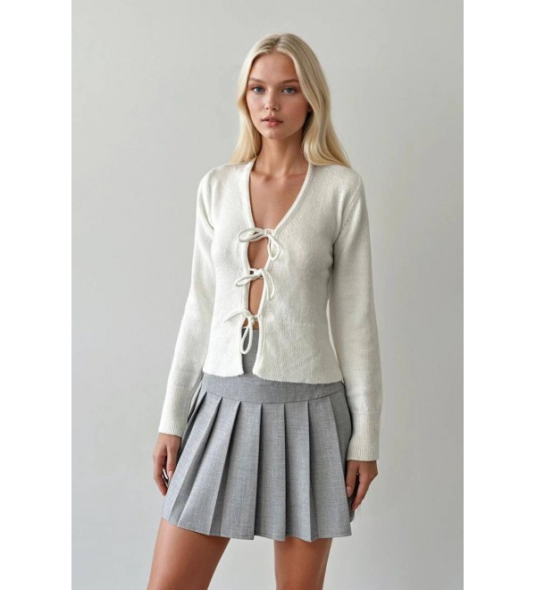 215347 WHITE CARDIGAN KNITWEAR
