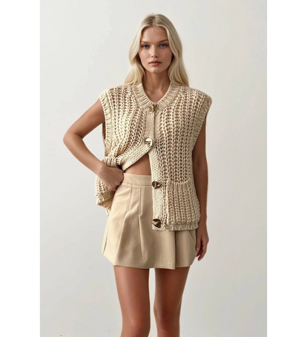 215349 CREAM CARDIGAN KNITWEAR