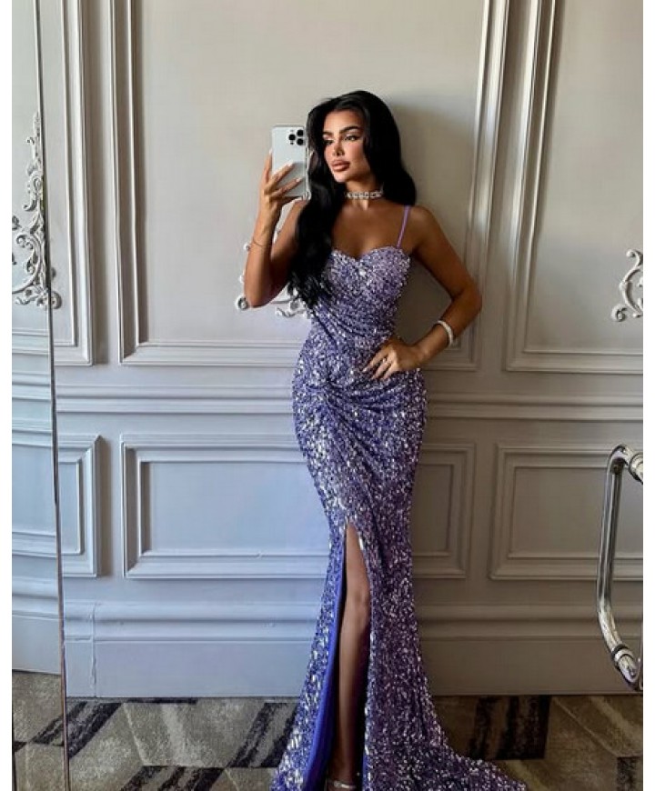 215468 LİLA ABİYE PUL PAYET