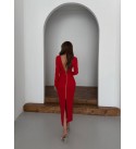 215472 KIRMIZI ELBİSE DABIL KUMAŞ