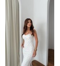 215474 BEYAZ ELBİSE FRANSIZ DANTEL