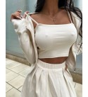 215476 KREM ELBİSE 2 İPLİK