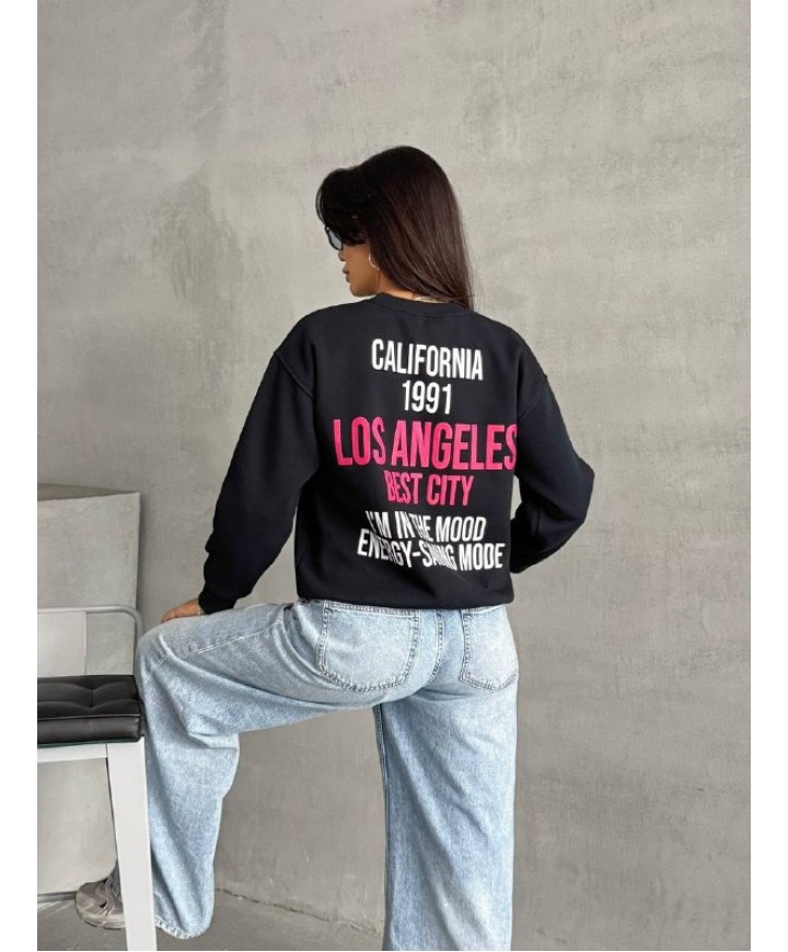 215518 SİYAH SWEAT BASKILI