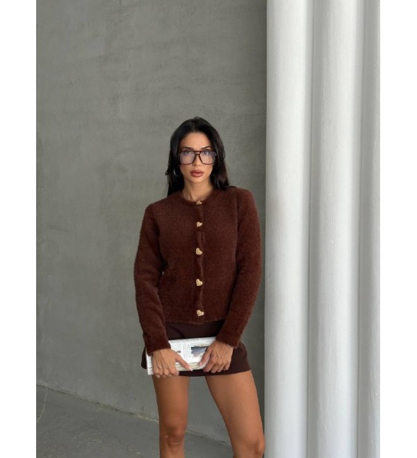 215523 COFFEE CARDIGAN KNITWEAR