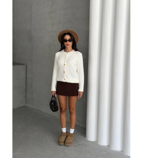215524 WHITE CARDIGAN KNITWEAR