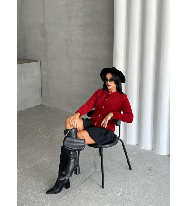 215525 RED CARDIGAN KNITWEAR