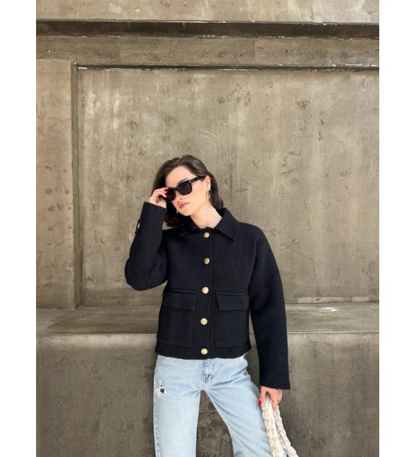 215609 BLACK CARDIGAN KNITWEAR