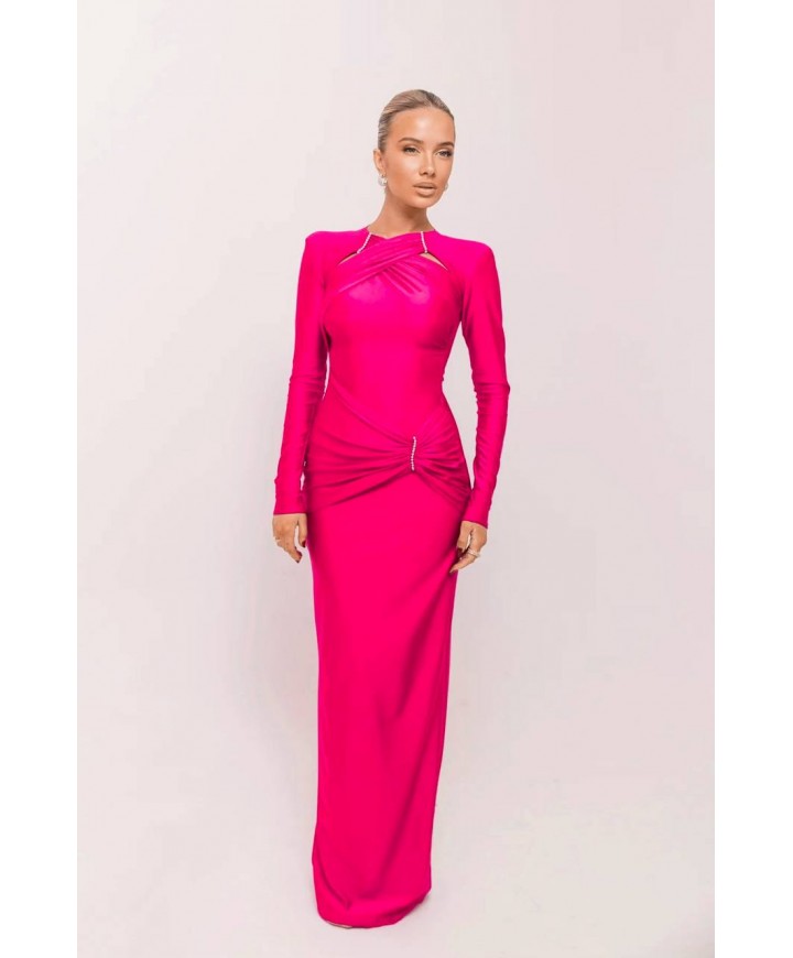215624 PEMBE ABİYE KRİSTAL ÖRME
