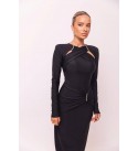 215626 SİYAH ABİYE KRİSTAL ÖRME