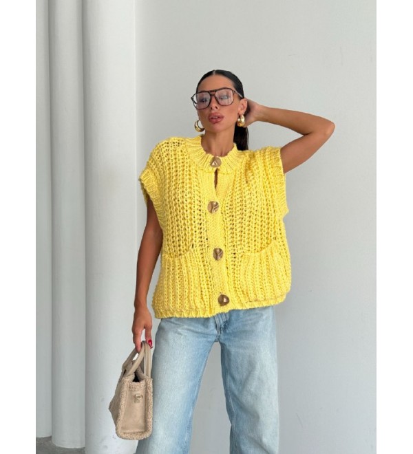 215642 YELLOW CARDIGAN KNITWEAR