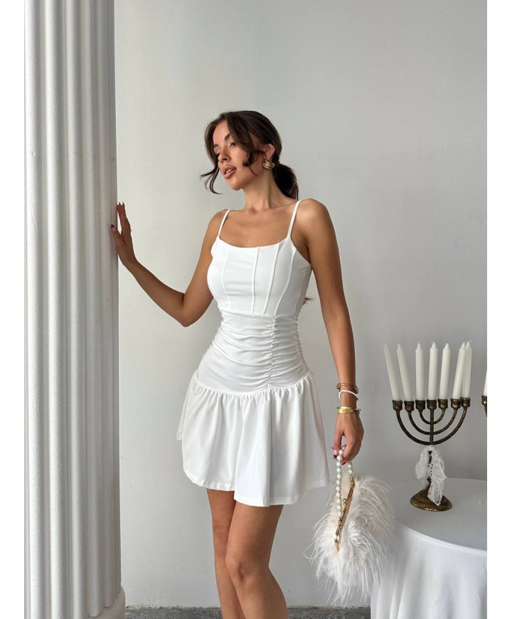 215664 BEYAZ ELBİSE LYCRA