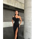 215681 SİYAH ABİYE FLOWERS KUMAŞ