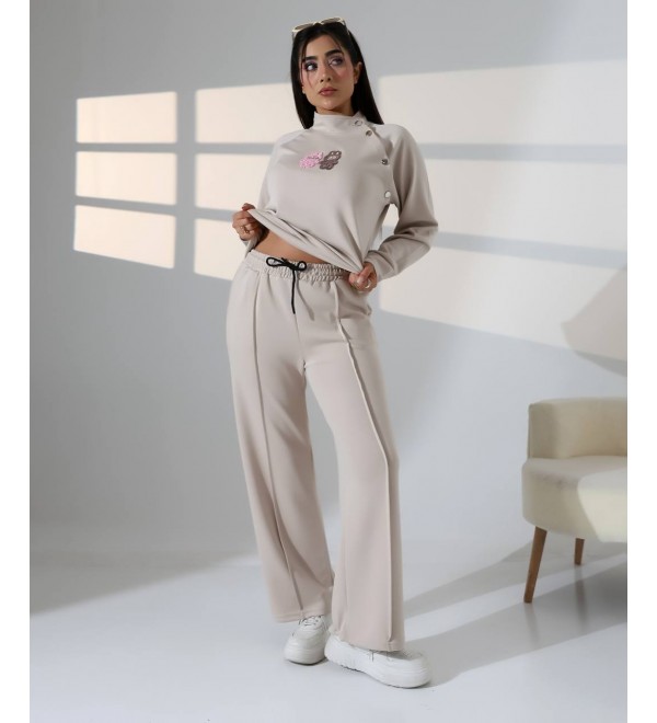 215720 KREM EŞOFMAN TAKIM OYSHO KUMAŞ