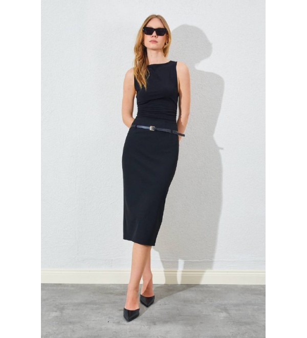 215733 BLACK SKIRT Polyviscon