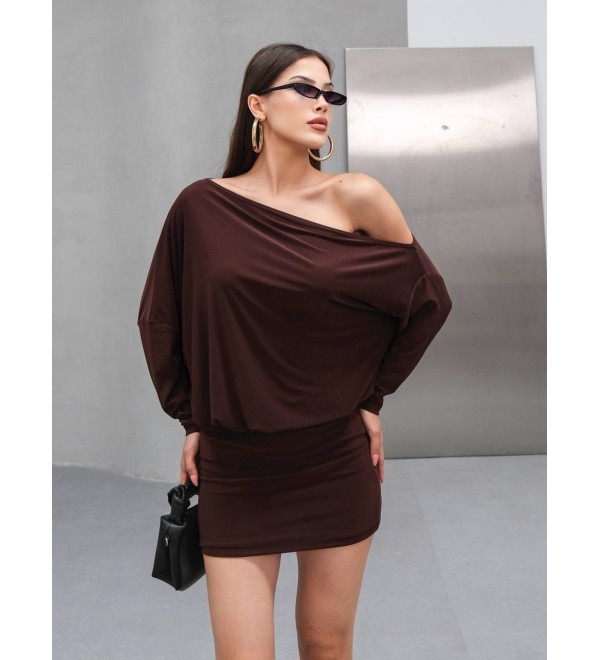 215738 KAHVE ELBİSE