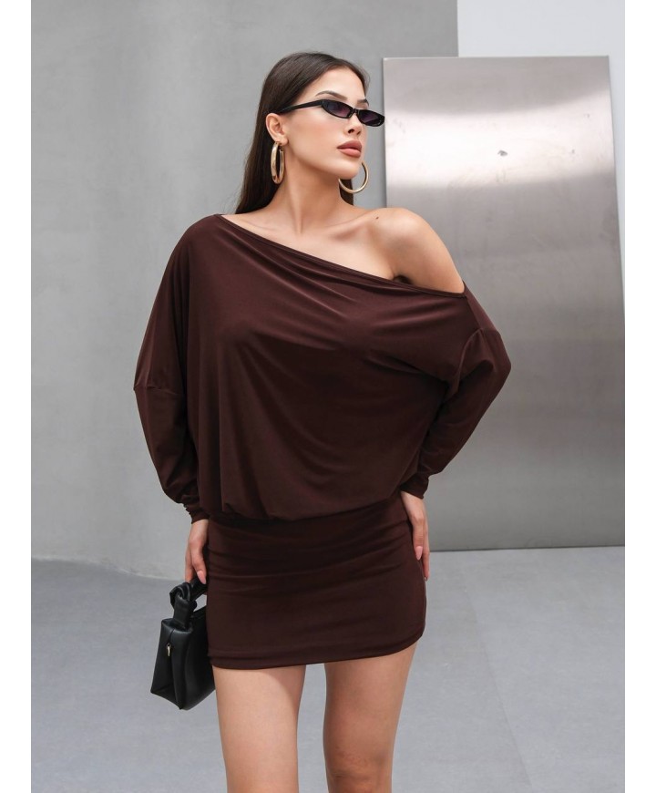 215738 KAHVE ELBİSE