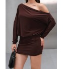 215738 KAHVE ELBİSE