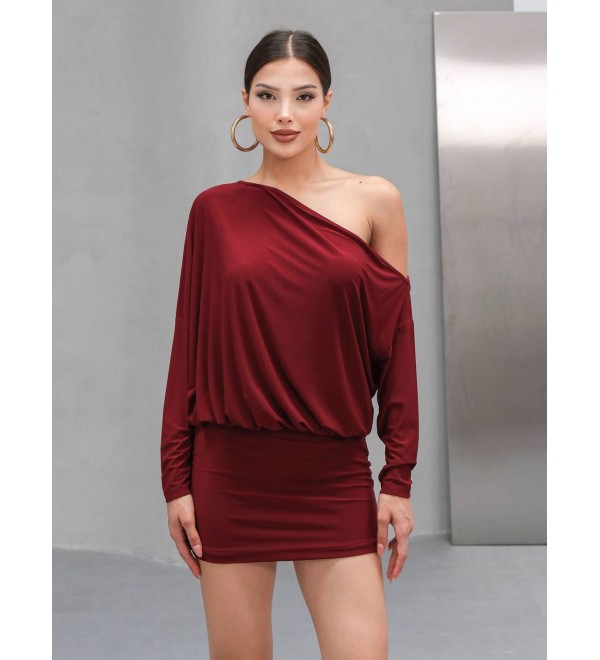 215739 BORDO ELBİSE