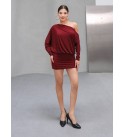 215739 BORDO ELBİSE