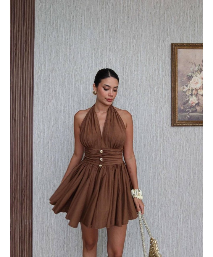 215764 KAHVE ELBİSE