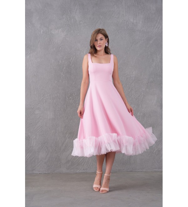 215802 PEMBE ABİYE ATLAS KUMAS