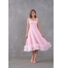215802 PEMBE ABİYE ATLAS KUMAS