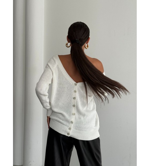 215815 WHITE CARDIGAN KNITWEAR