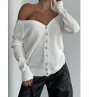 215815 WHITE CARDIGAN KNITWEAR