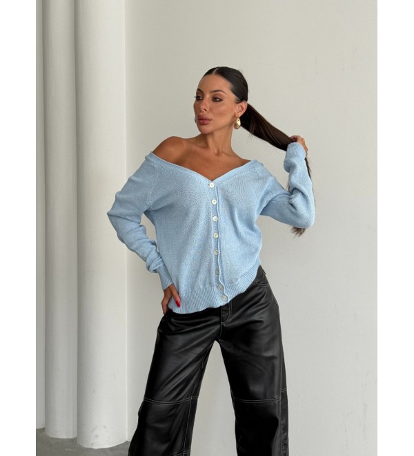 215816 BLUE CARDIGAN KNITWEAR