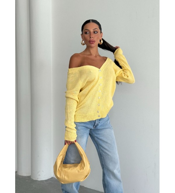 215817 YELLOW CARDIGAN KNITWEAR