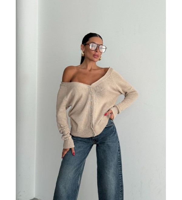 215818 CREAM CARDIGAN KNITWEAR
