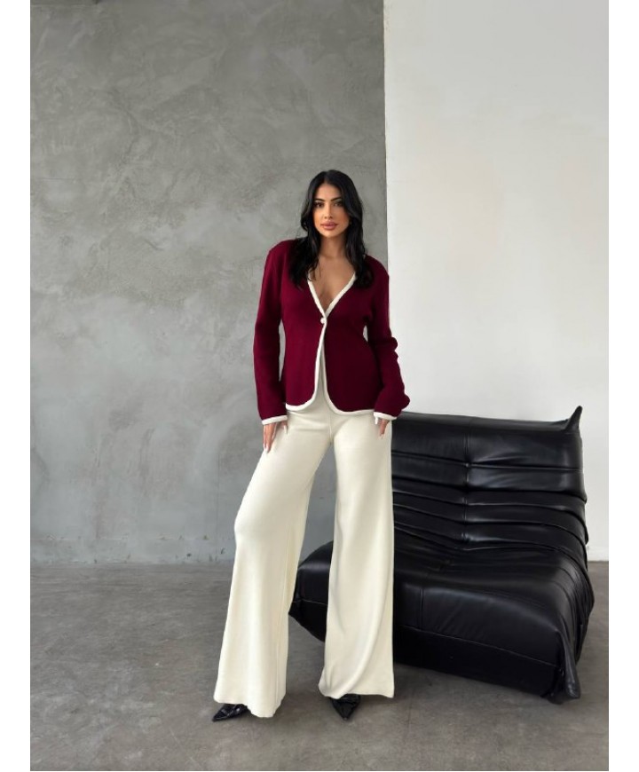 215830 BORDO BEYAZ TAKIM TRİKO