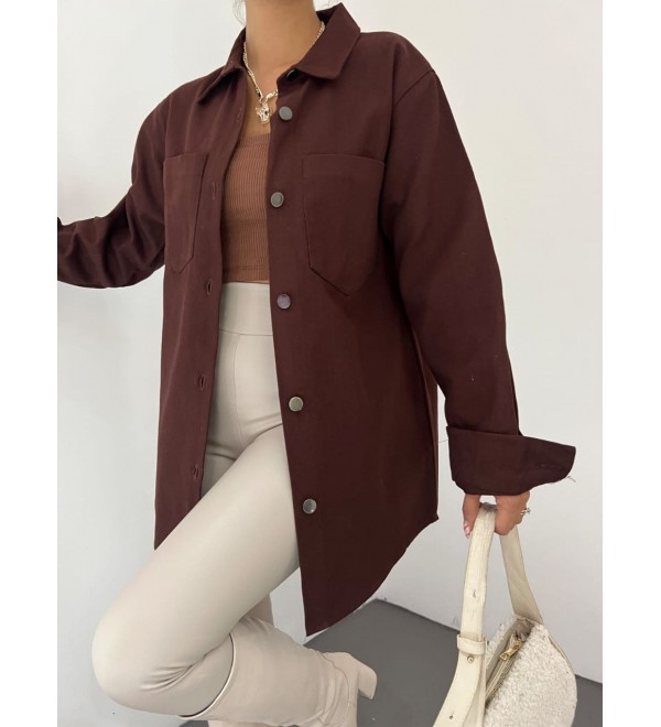 215834 COFFEE SHIRT GABARDINE