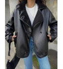 215837 BLACK Mont-Caban FAUX LEATHER