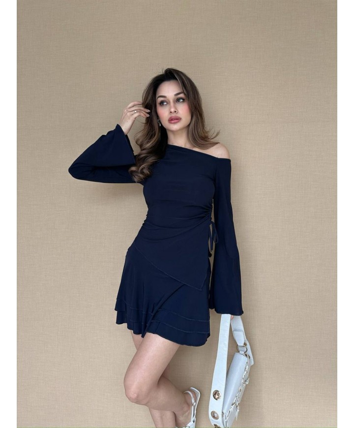 215862 SİYAH ELBİSE SANDY KUMAŞ
