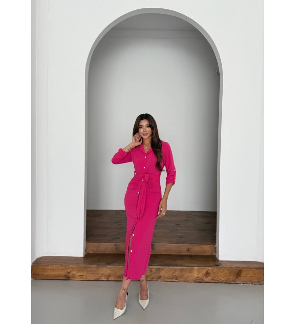 215918 PEMBE ELBİSE AİROBİN KUMAŞ