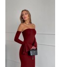 215926 BORDO ELBİSE OYSHO KUMAŞ