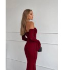 215926 BORDO ELBİSE OYSHO KUMAŞ