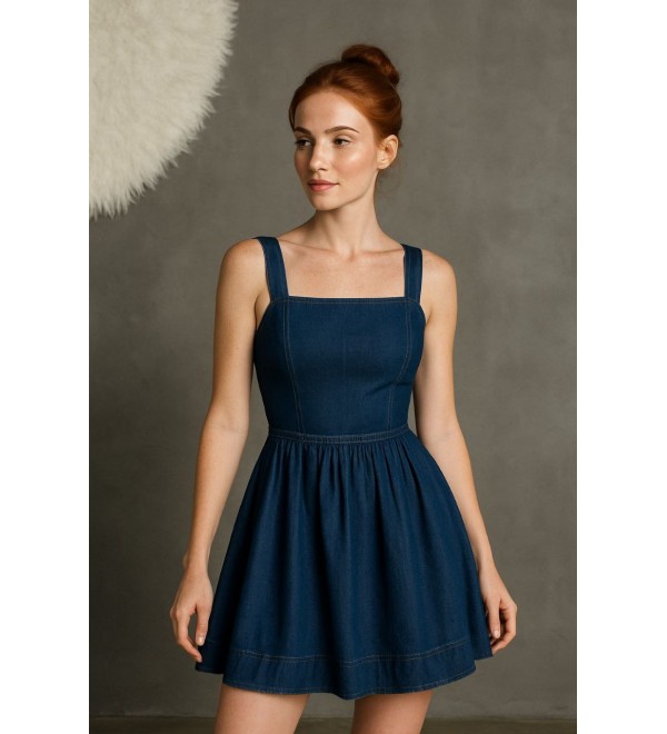 215937 LARCİVET ELBİSE DENİM