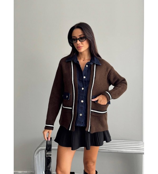 215962 COFFEE CARDIGAN KNITWEAR