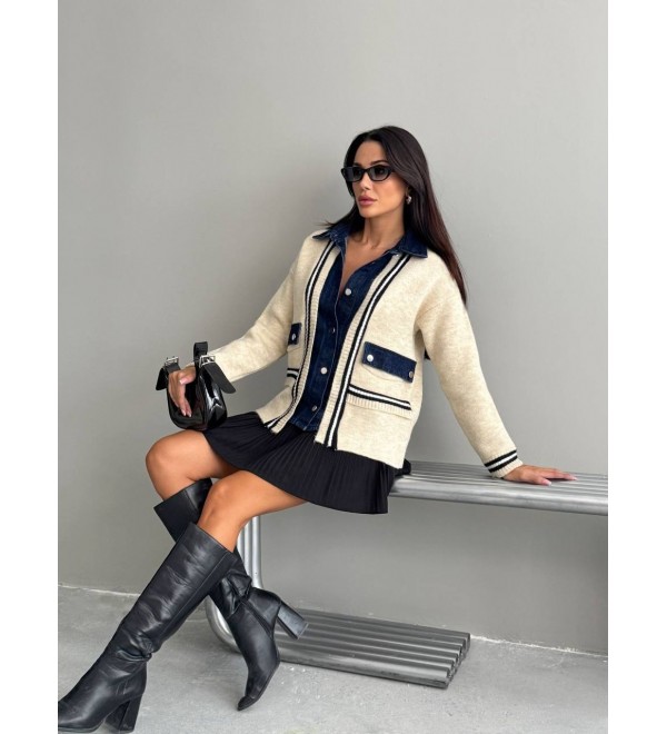 215963 WHITE CARDIGAN KNITWEAR
