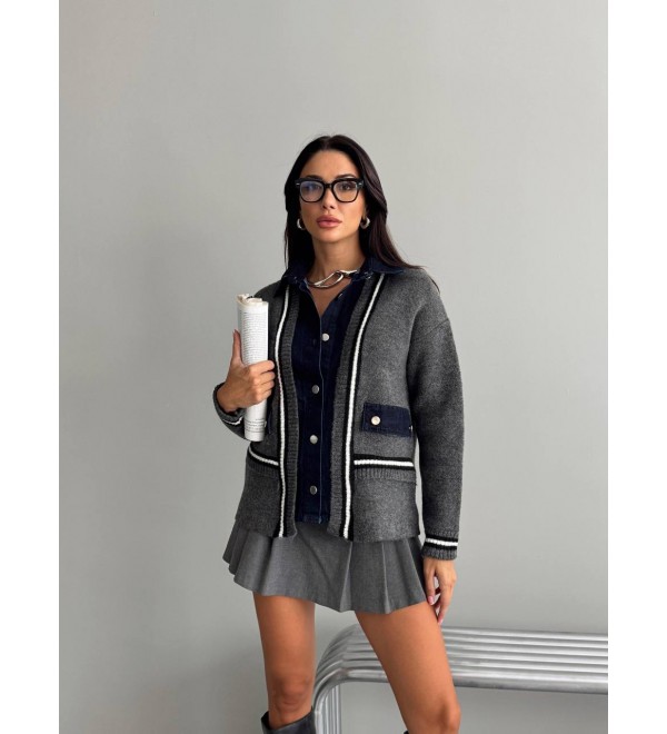215964 ANTHRACITE CARDIGAN KNITWEAR