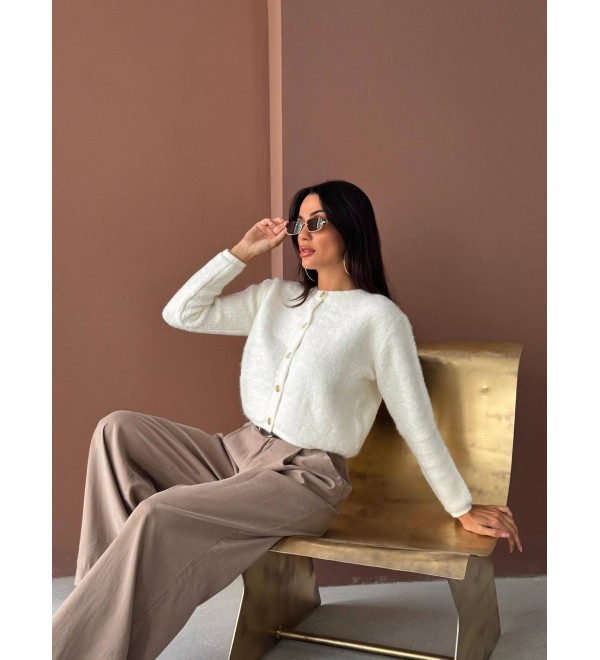 215970 WHITE CARDIGAN KNITWEAR