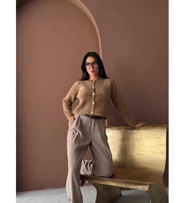 215972 COFFEE CARDIGAN KNITWEAR
