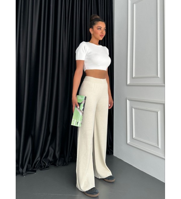 216001 WHITE TROUSERS KNITWEAR